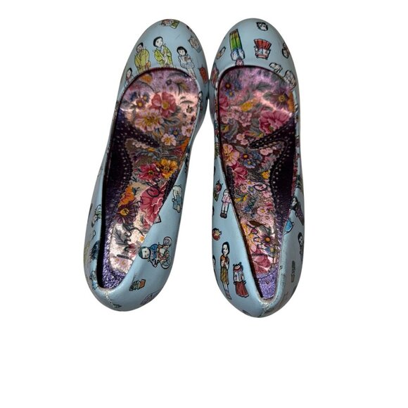 Women's Irregular Choice Blue Little People Kitten Heels Size 41 - Picture 6 of 9